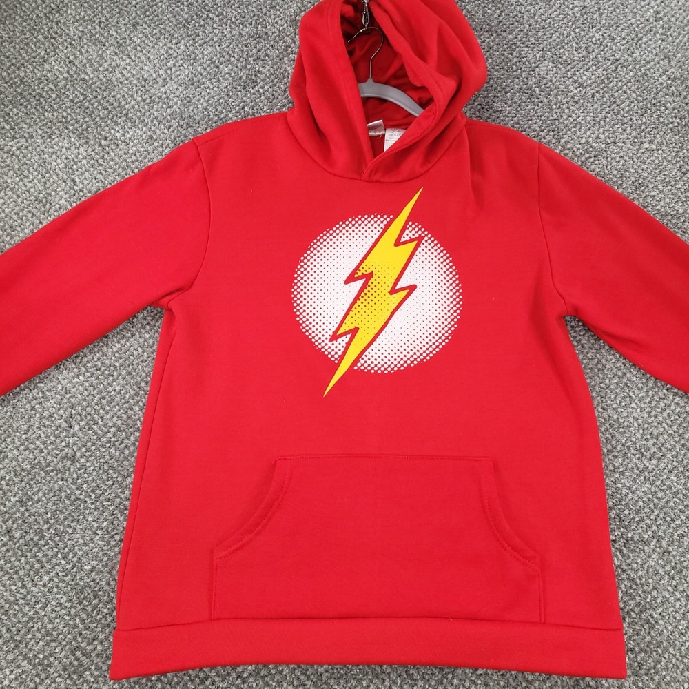 DC Comics The Flash Hoodie Red Lightning Bolt Logo Kids XL 18/20 Pullover